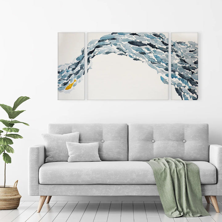 Goldfish 3 Piece Wrapped Canvas Set of 3 No Frame-60"x30"