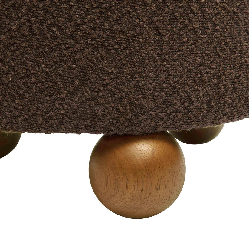 Jaye Chocolate Brown Boucle Stool