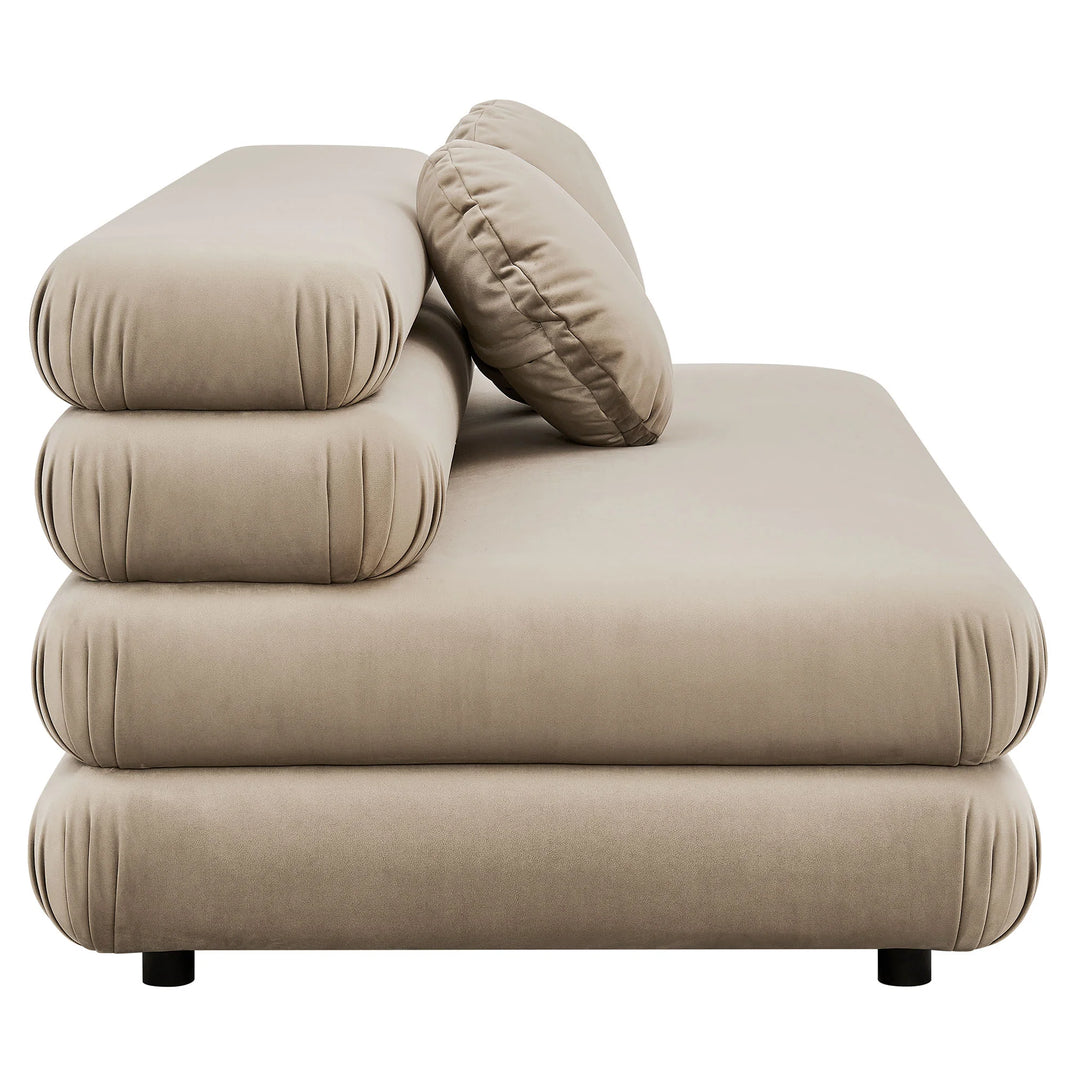 Billee Performance Velvet Armless Loveseat - Taupe