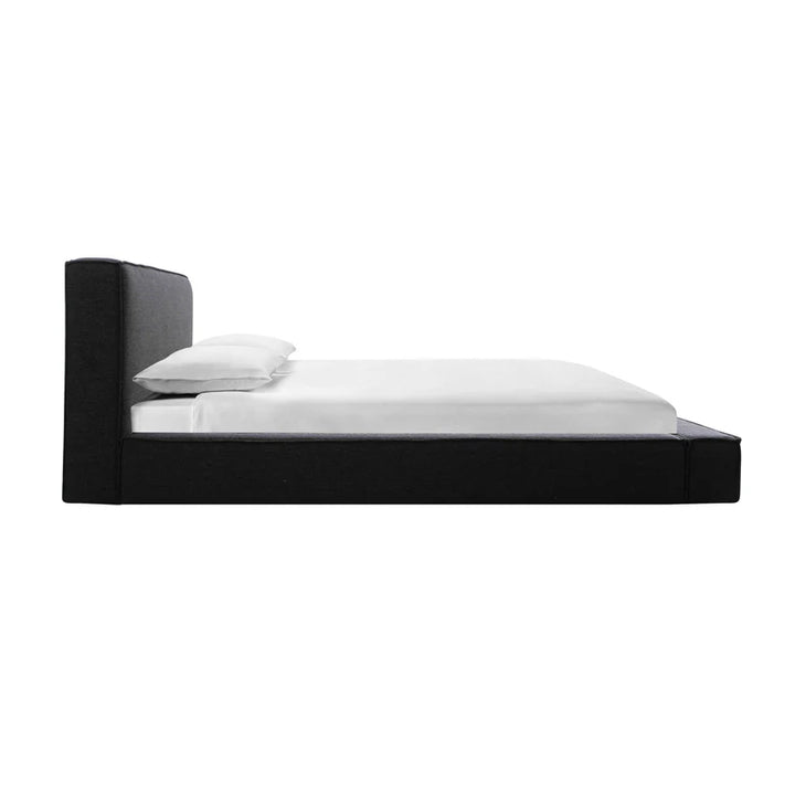 Olex Black Linen King Bed