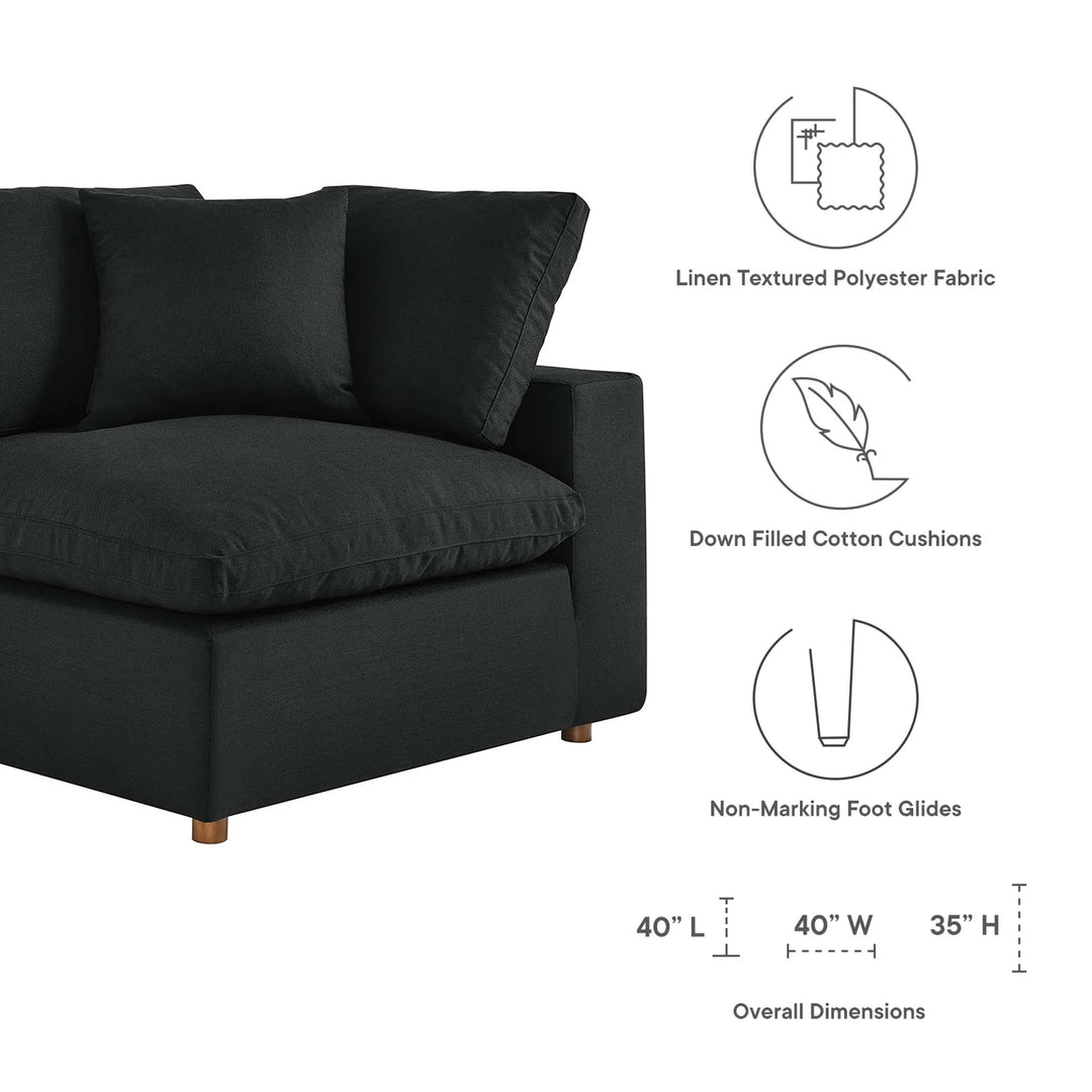 Moxi 3 Piece Sectional Sofa Set Black