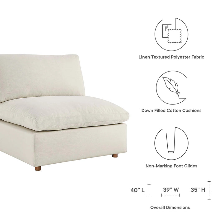 Commix 4 Piece Down Filled Overstuffed Sectional Sofa Set in Light Beige