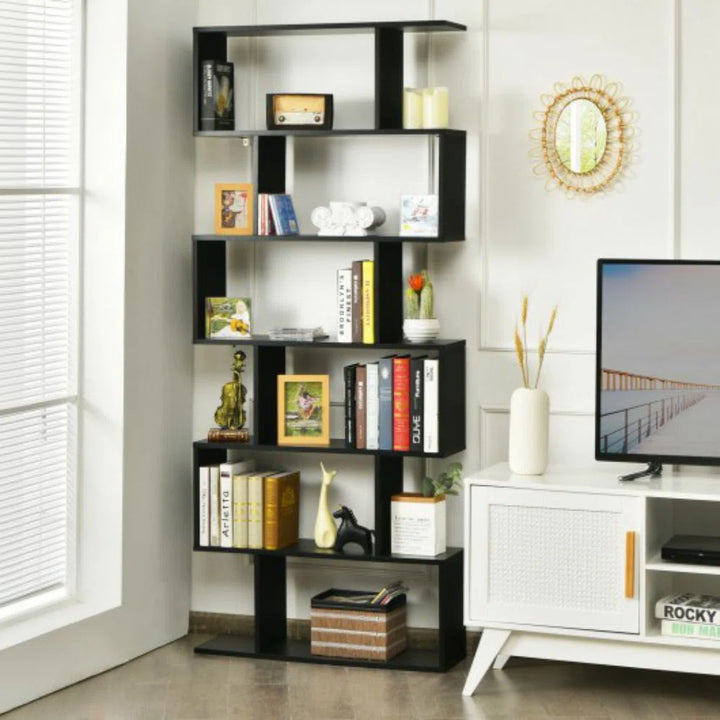 75" H x 31.5" W Geometric Bookcase
