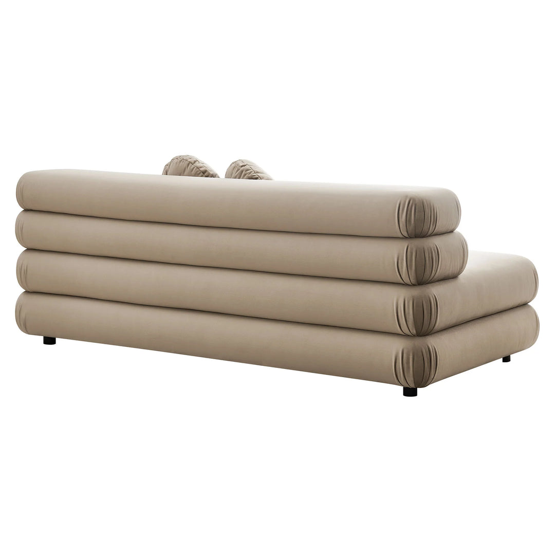 Billee Performance Velvet Armless Loveseat - Taupe