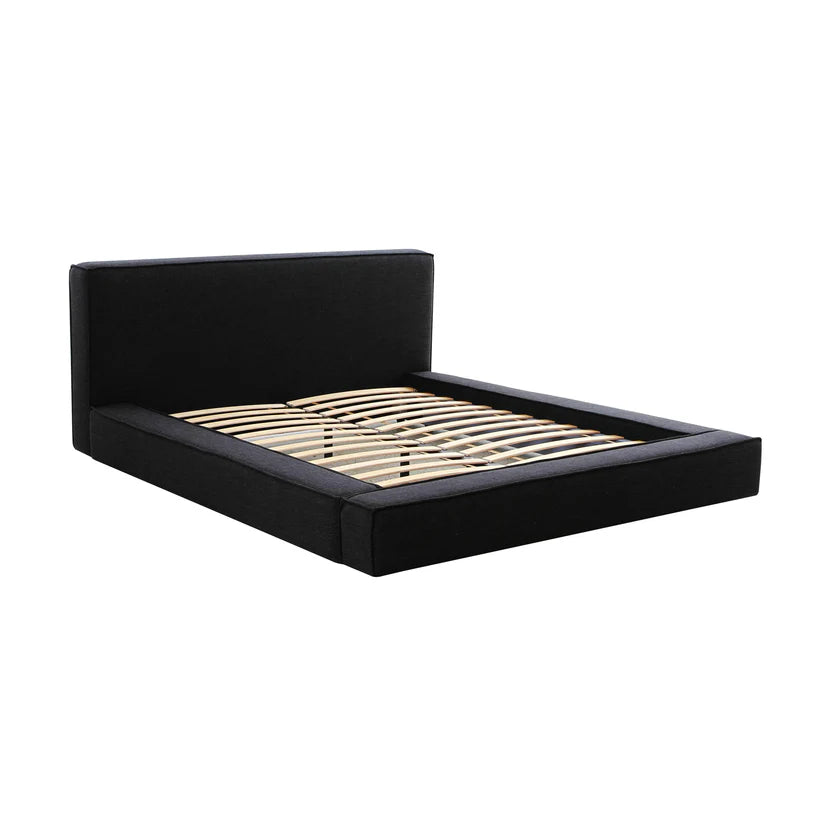 Olex Black Linen King Bed