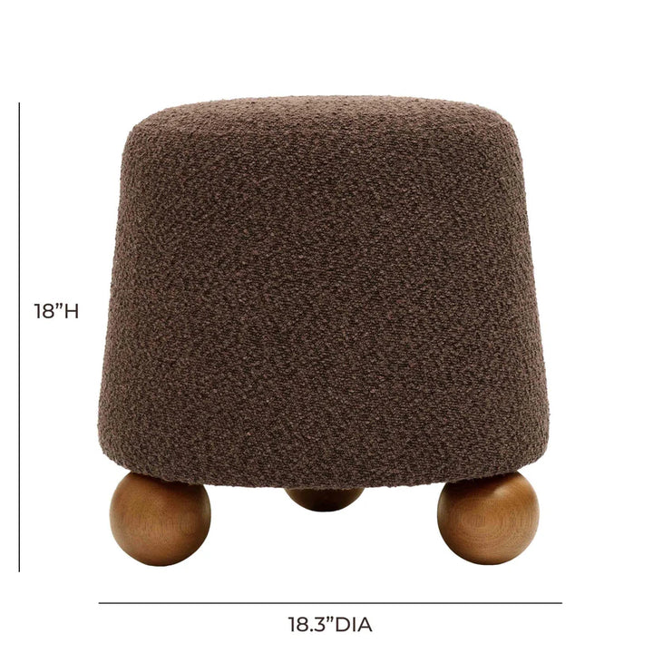 Jaye Chocolate Brown Boucle Stool