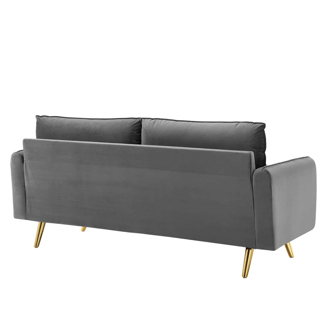 Evie Performance Velvet Sofa - Gray