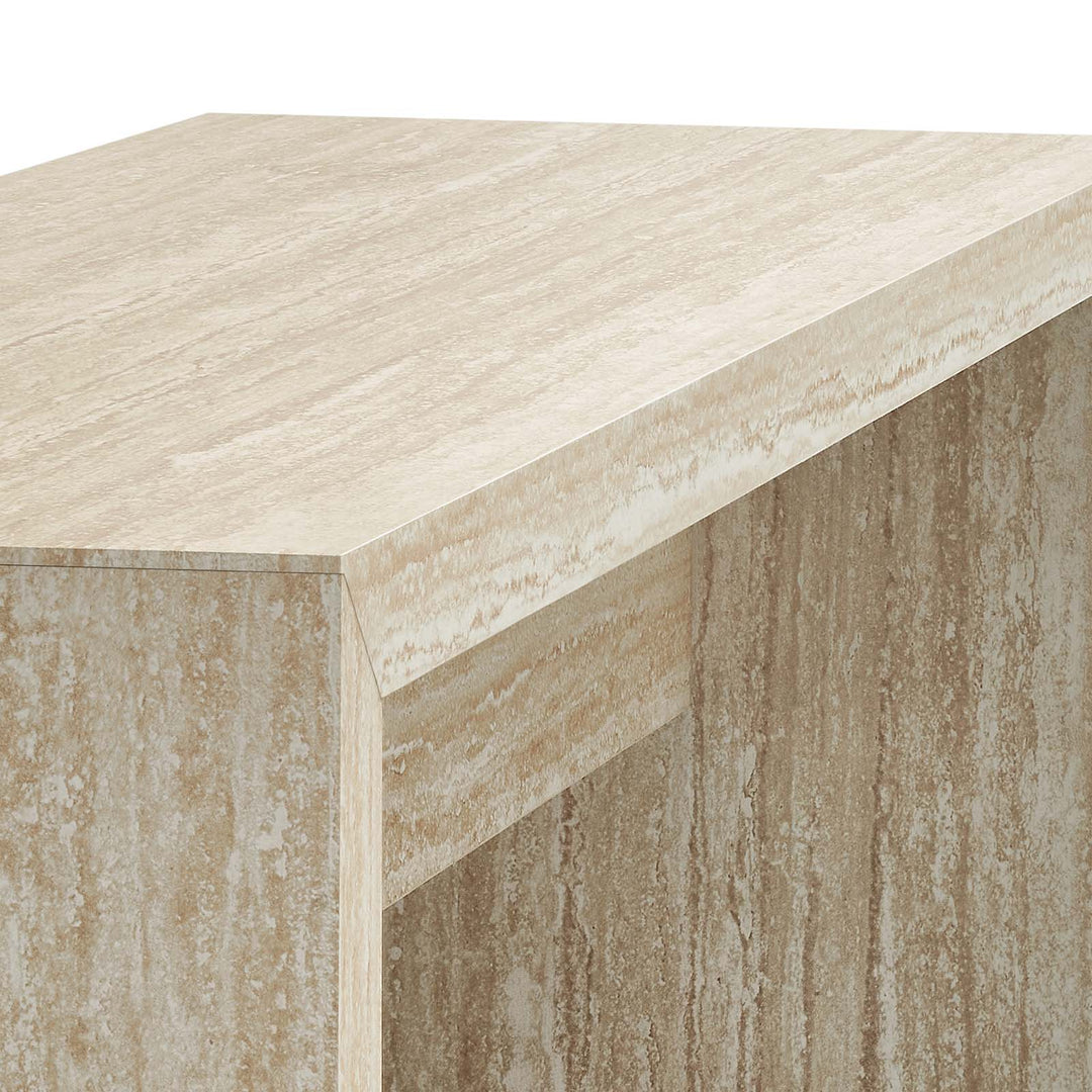 Cerar 53.5” Faux Travertine Bench