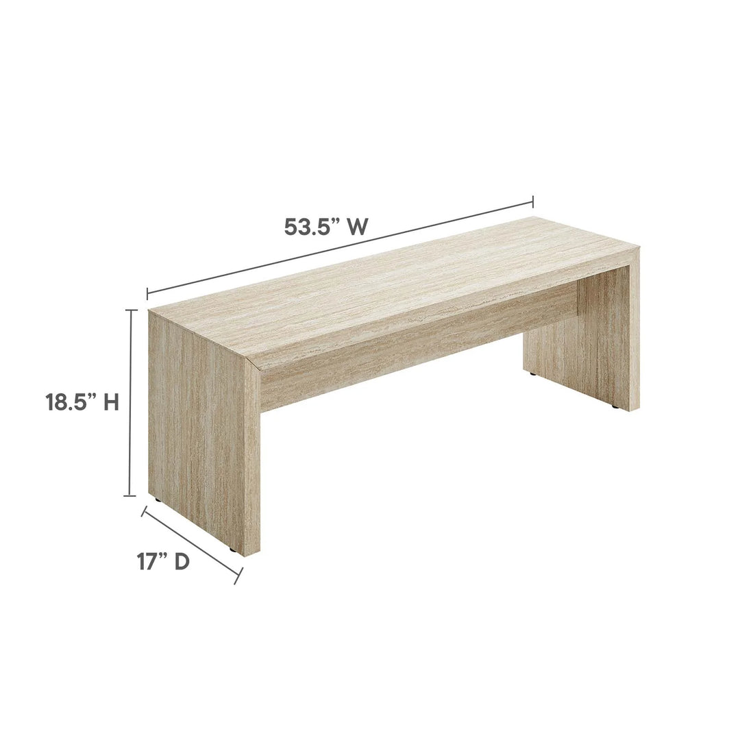 Cerar 53.5” Faux Travertine Bench