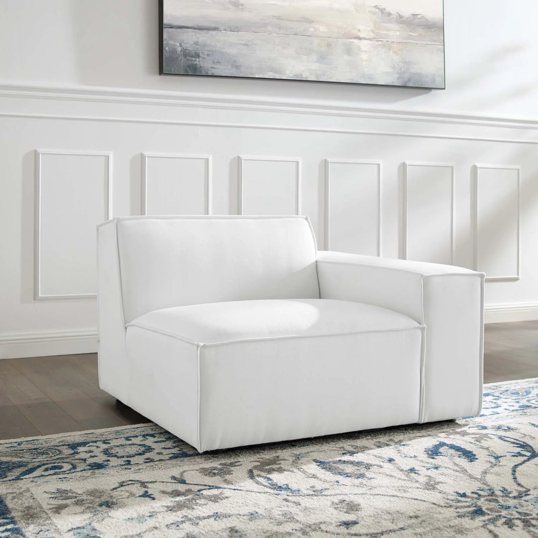Tressor Right-Arm Sectional Sofa Chair - White