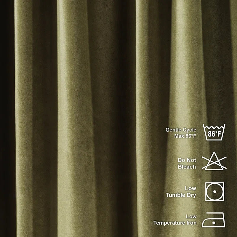 Extra Long and Extra Wide Solid Luxury Matte Velvet Single Curtain Panel