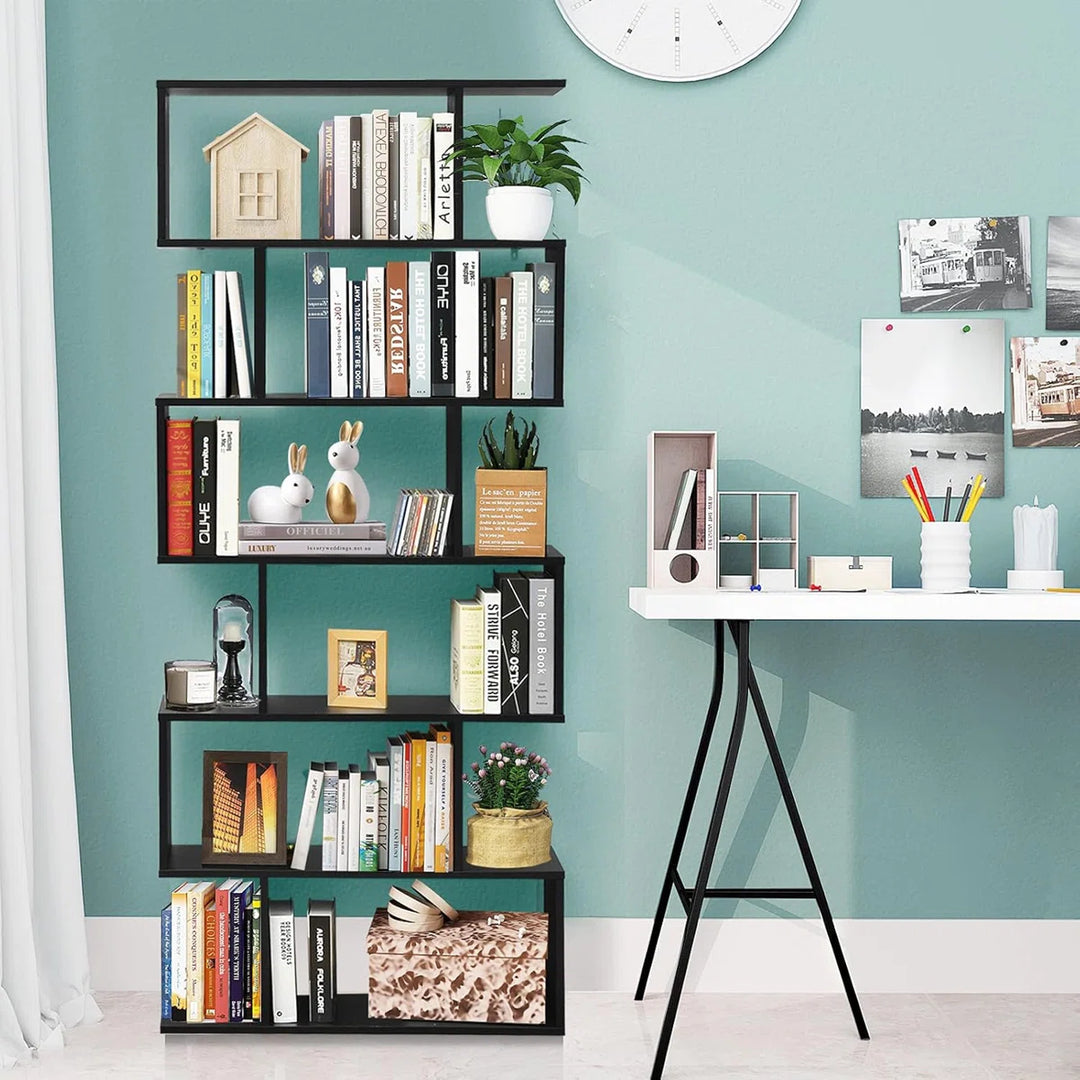 75" H x 31.5" W Geometric Bookcase