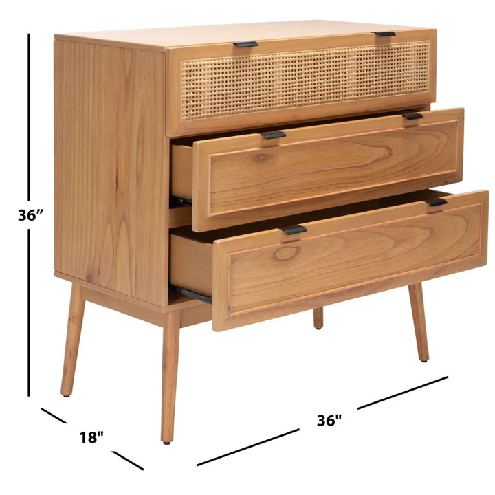 Elidge Rattan 3 Drawer Chest