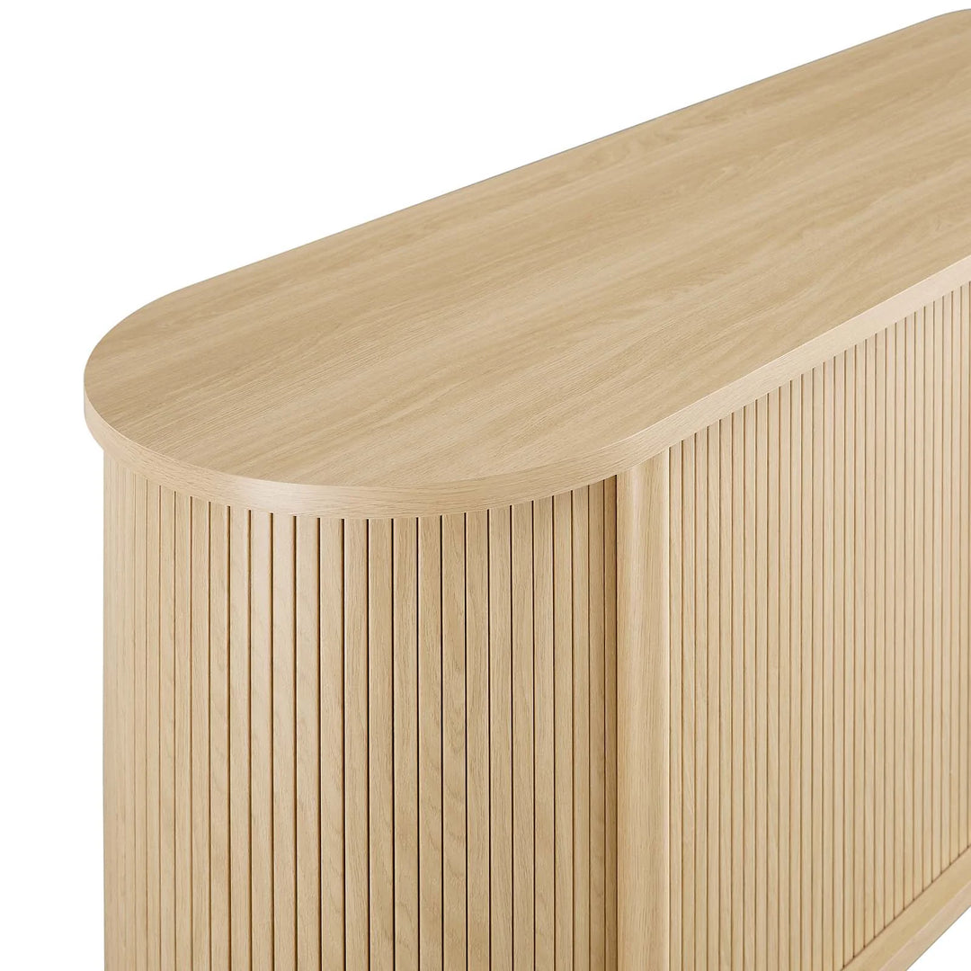 Oak curved sideboard