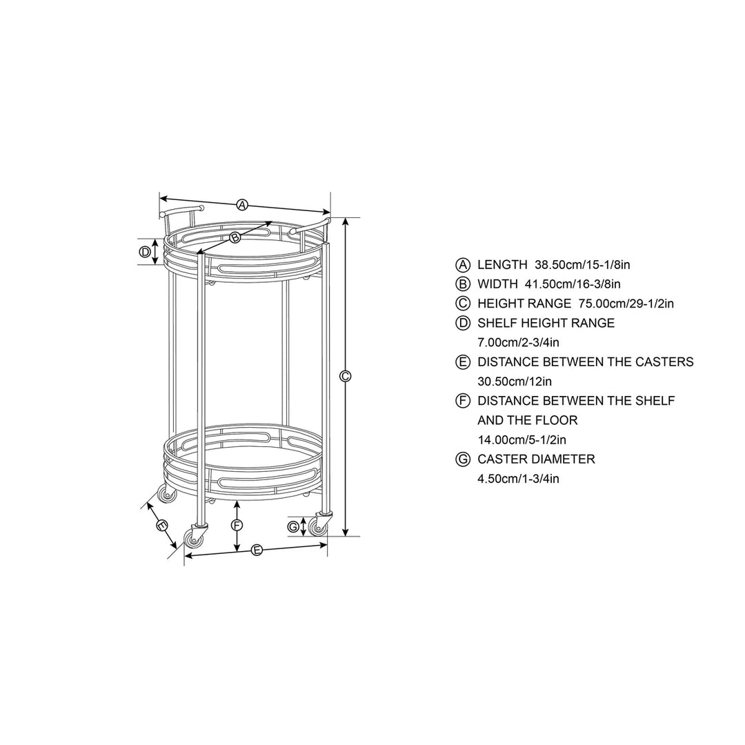 Abbigael Metal Bar Cart