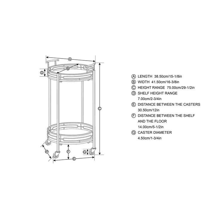 Abbigael Metal Bar Cart