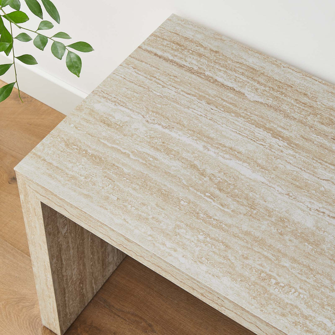 Cerar 53.5” Faux Travertine Bench