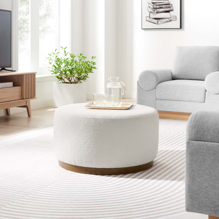 Denli 29" Round Boucle Ottoman