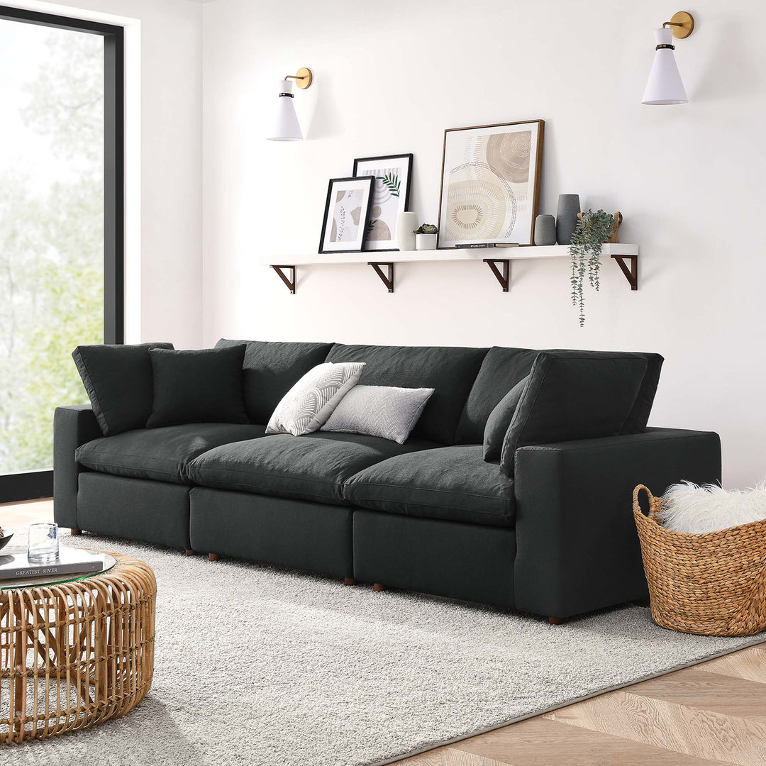 Moxi 3 Piece Sectional Sofa Set Black