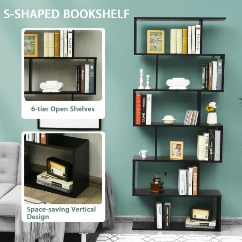 75" H x 31.5" W Geometric Bookcase