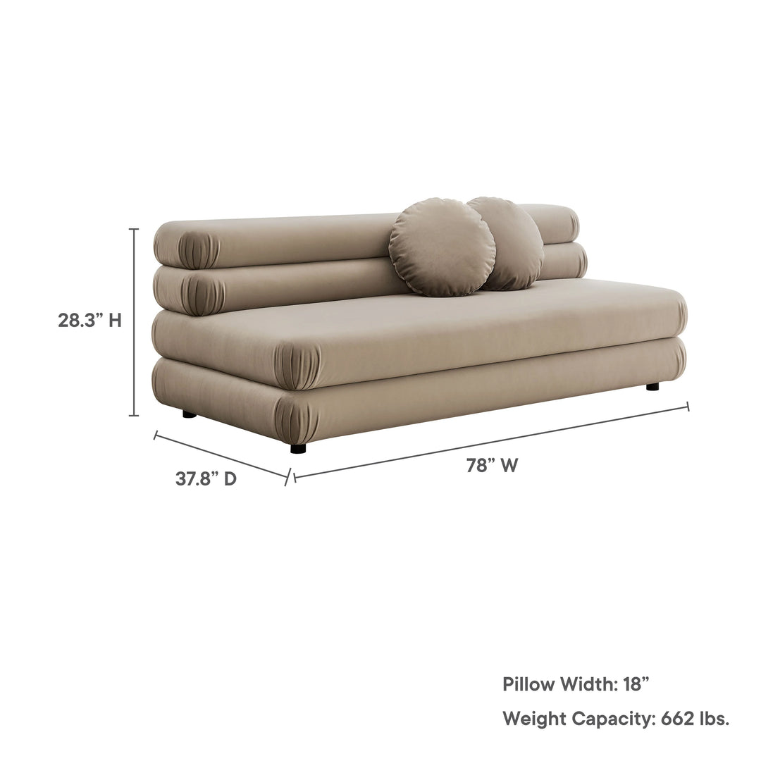 Billee Performance Velvet Armless Loveseat - Taupe