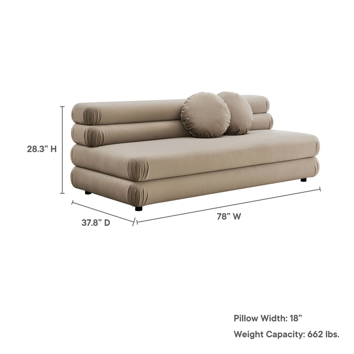 Billee Performance Velvet Armless Loveseat - Taupe