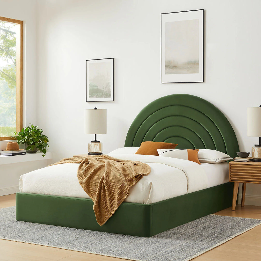 Sola Arched Performance Velvet King Platform Bed