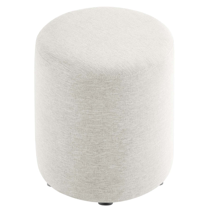 Jake 16" Round Upholstered Ottoman - Ivory