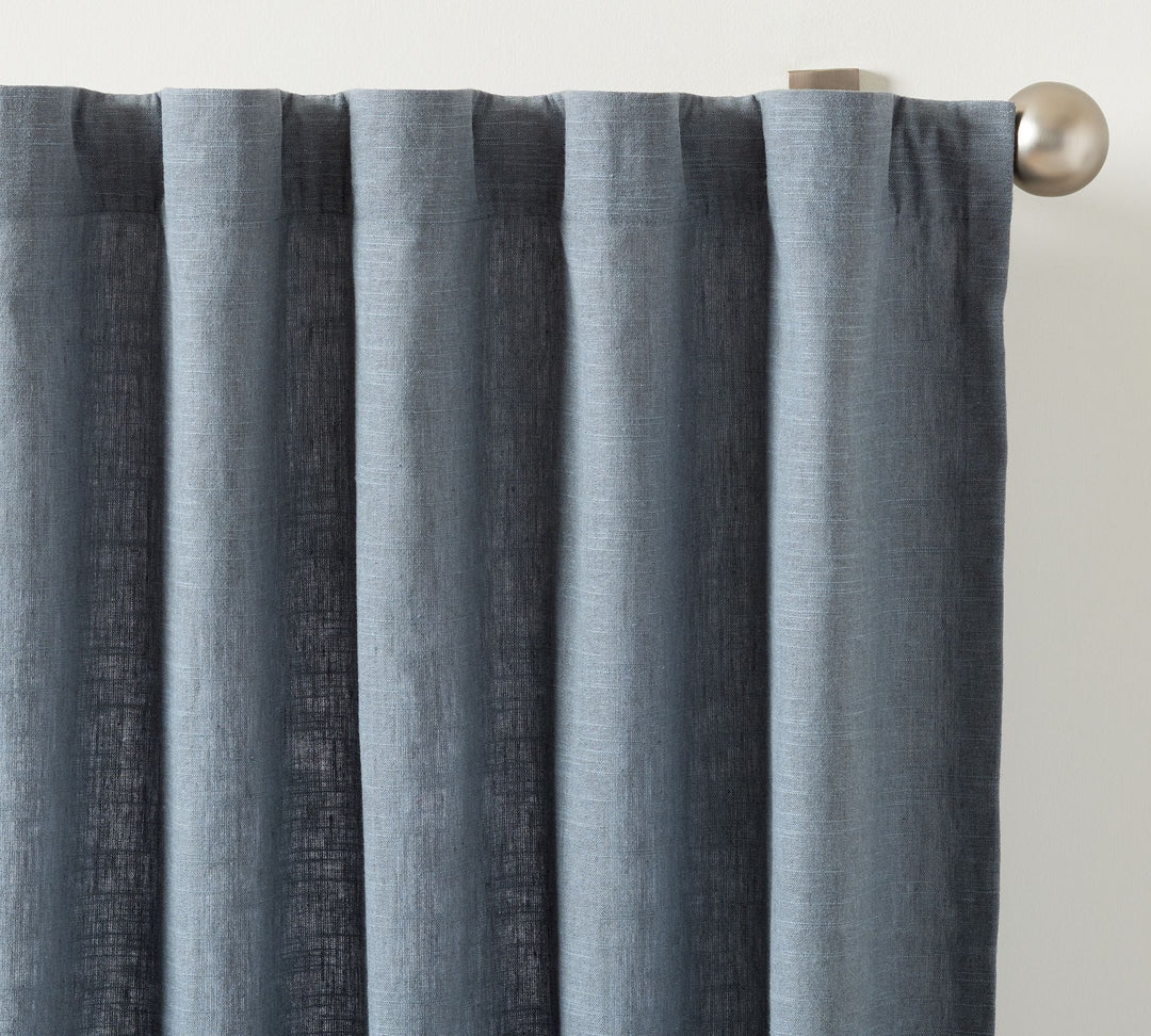 Emery Linen Curtain Mineral Blue 108"