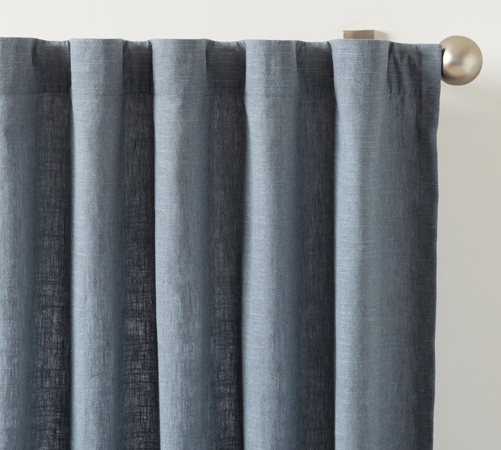 Emery Linen Curtain Mineral Blue 108"