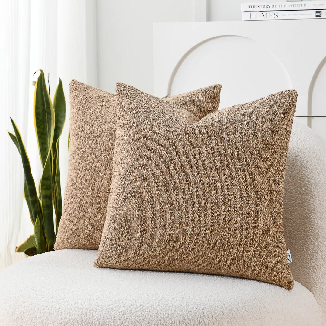 Textured Throw Pillow Covers Textured Boucle Throw Pillow Covers (Set of 2)