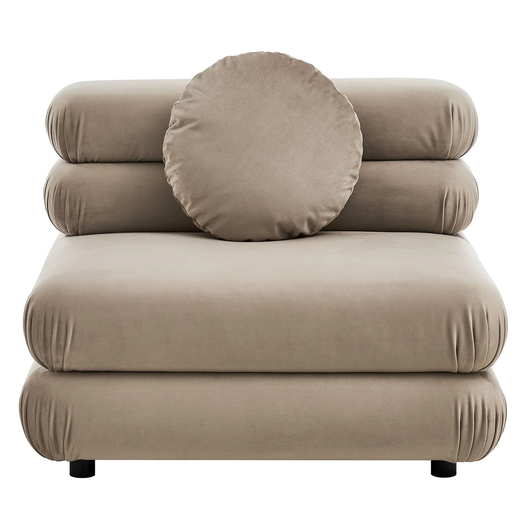 Billee Performance Velvet Armless Chair - Taupe