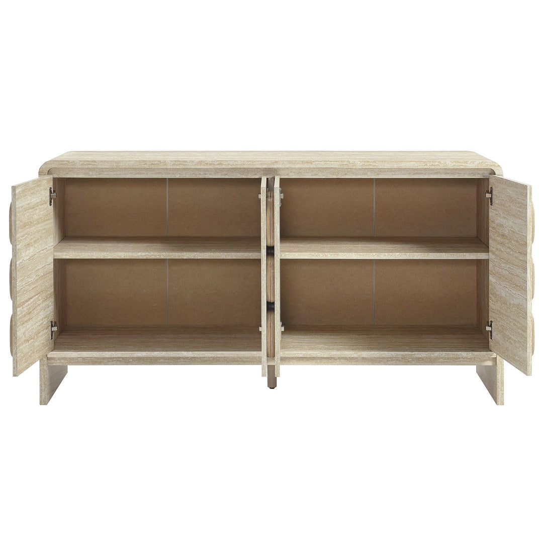 Curie 61" Travertine Sideboard