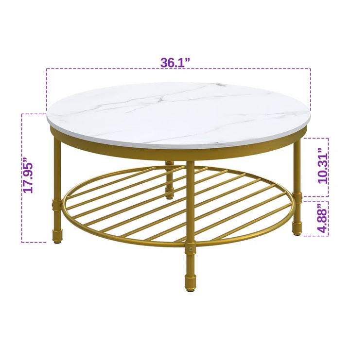 Breyon Nesting 4 Legs Round Coffee Table with Storage
