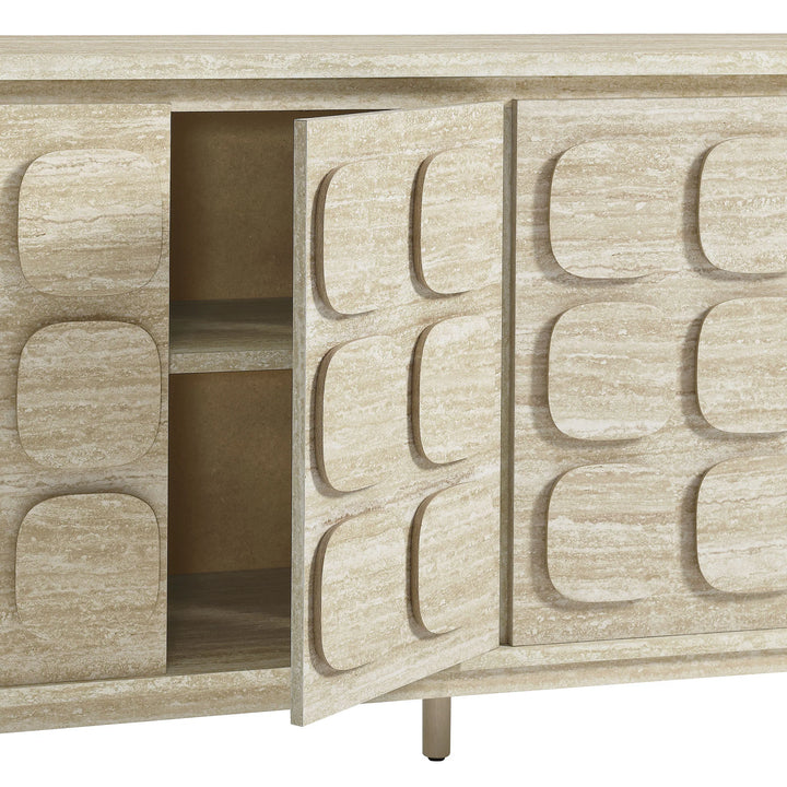 Curie 61" Travertine Sideboard