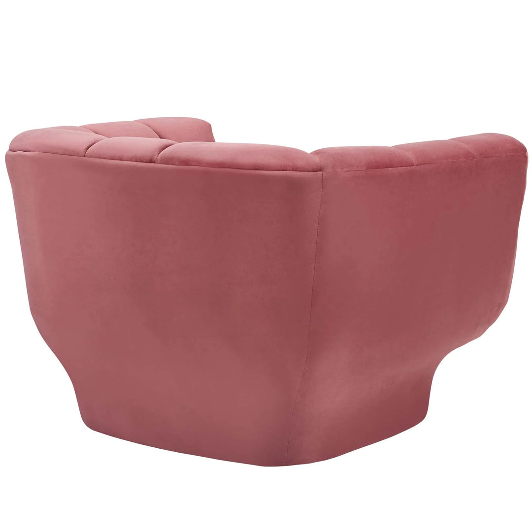 Tainter Tufted Performance Velvet Armchair Dusty Rose