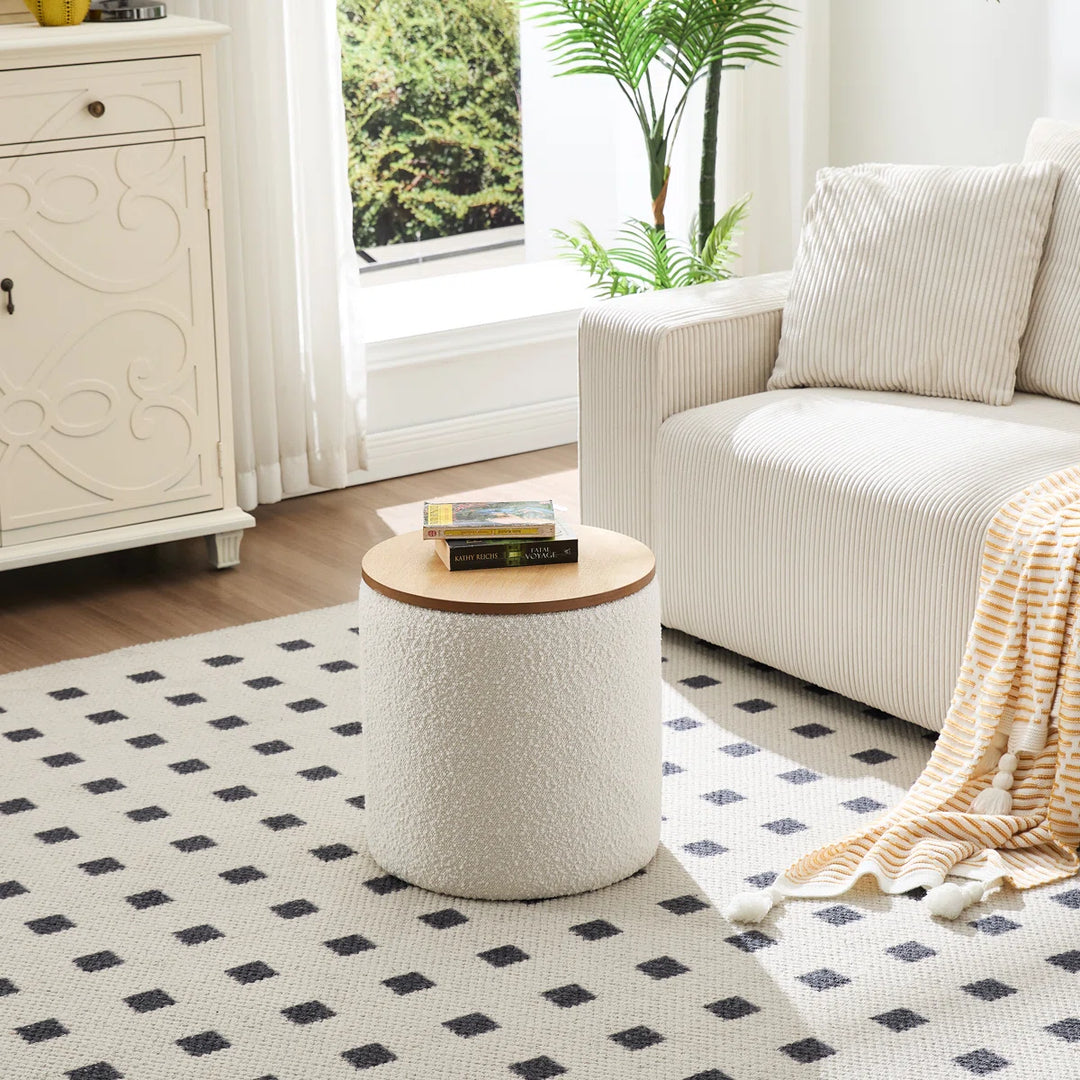Darasimi 16'' Wide Boucle Upholstered Storage Ottoman