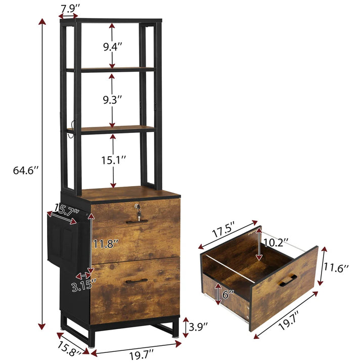 2 Drawer File Cabinet with Lock