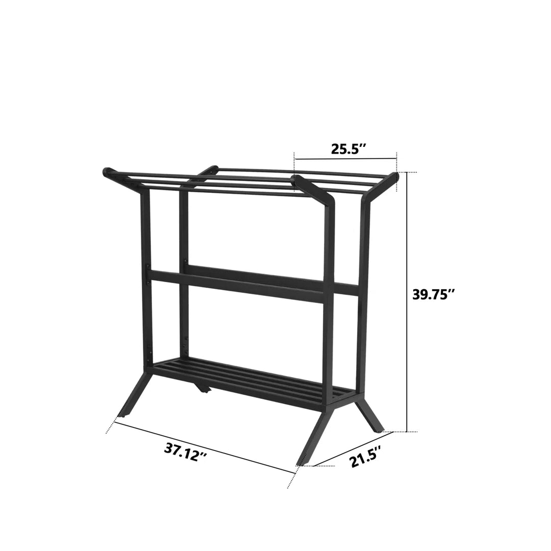 6 Freestanding Towel Rack, Metal Float Holder, Pool Float Storage, Poolside Organizer