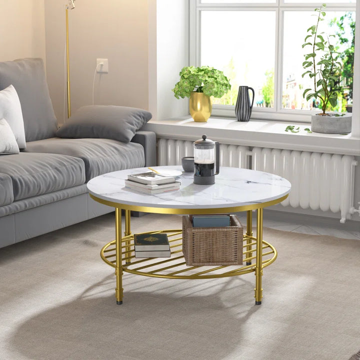 Breyon Nesting 4 Legs Round Coffee Table with Storage