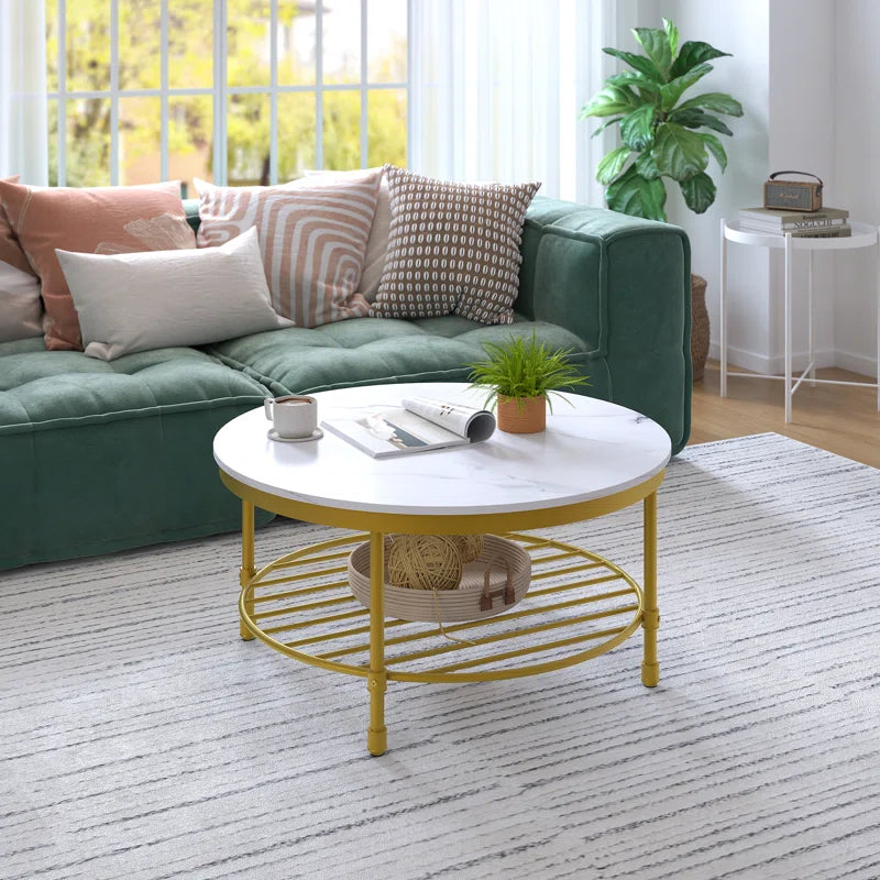 Breyon Nesting 4 Legs Round Coffee Table with Storage