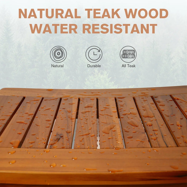 Olina 20.5'' W Waterproof Teak Shower Bench - Assembly Required