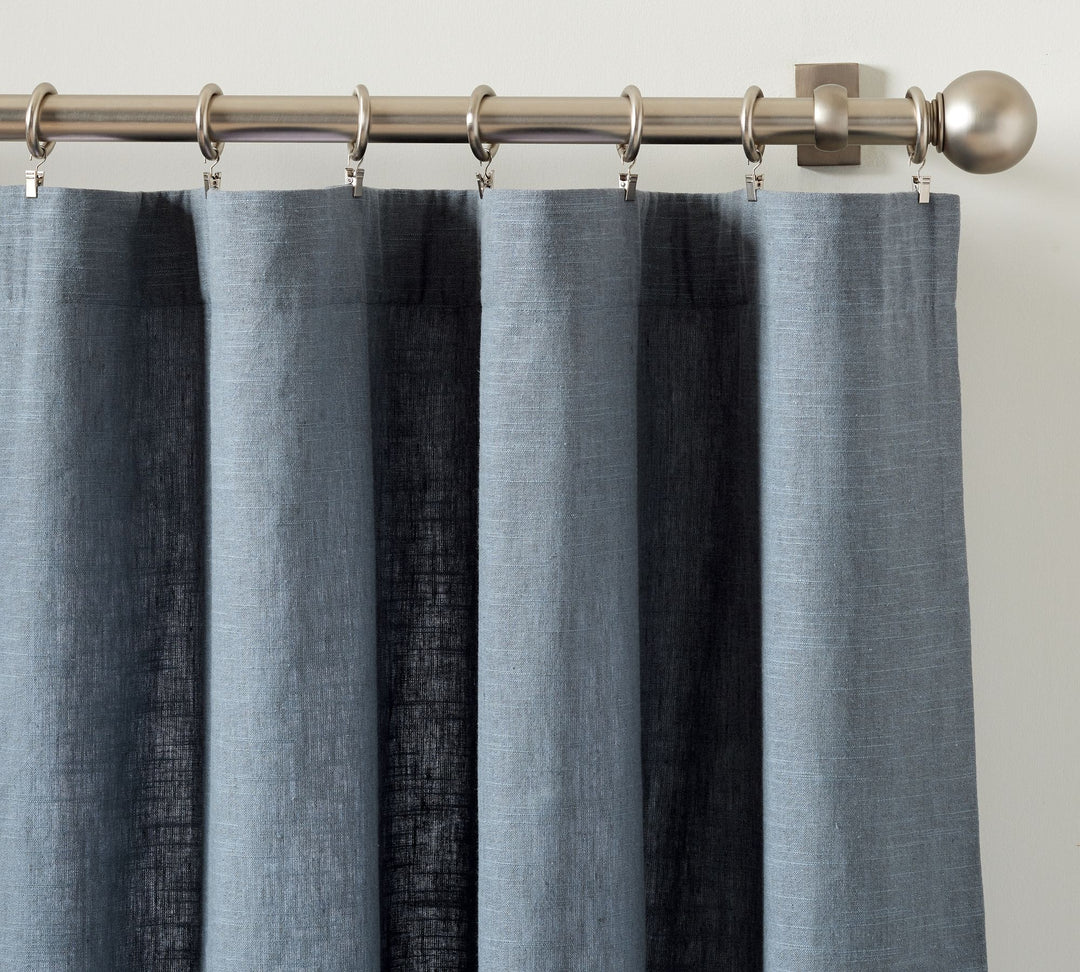 Emery Linen Curtain Mineral Blue 108"