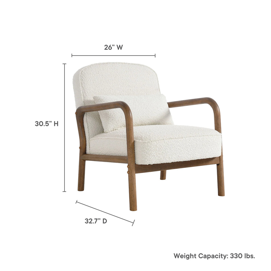 Harlin Boucle Upholstered Armchair - Ivory