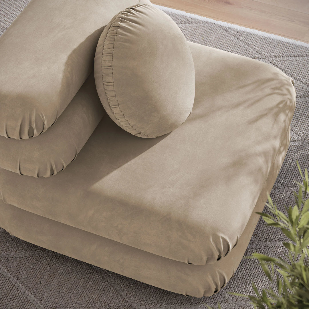 Billee Performance Velvet Armless Chair - Taupe