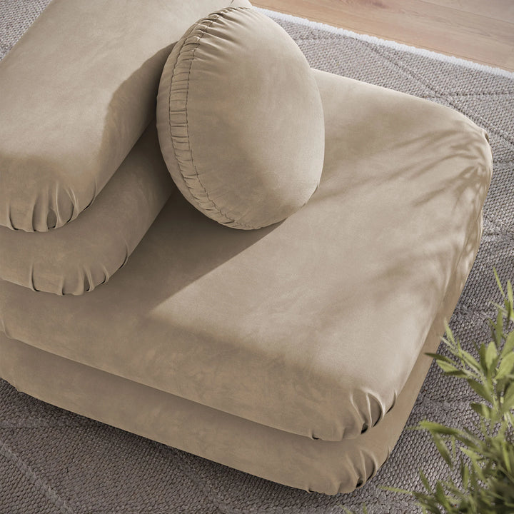 Billee Performance Velvet Armless Chair - Taupe