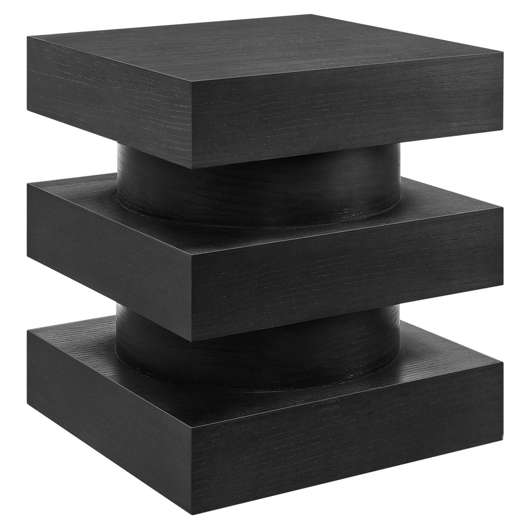 Stacked End Table - Black