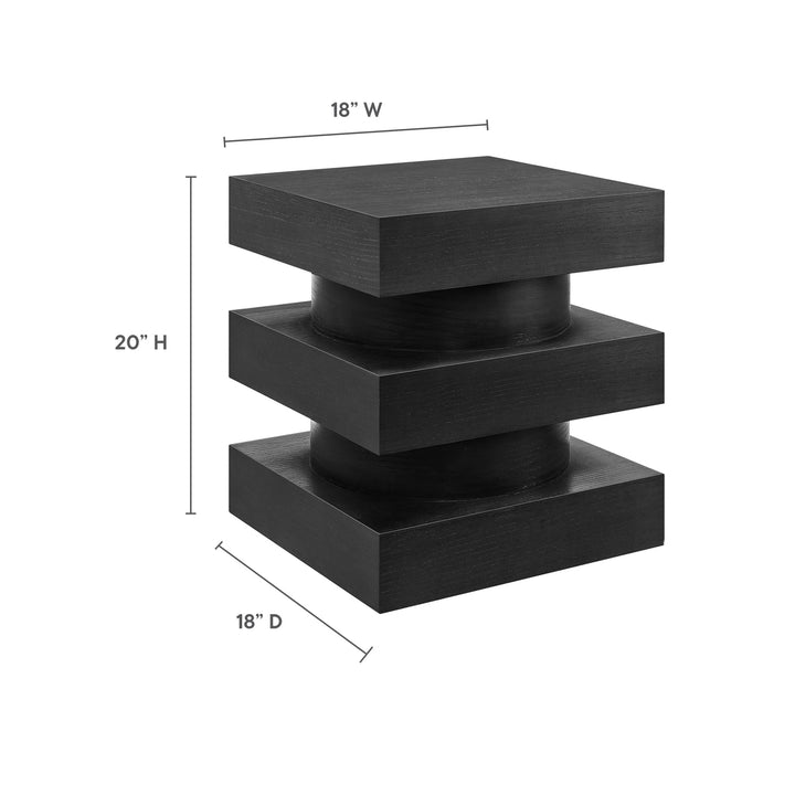 Stacked End Table - Black