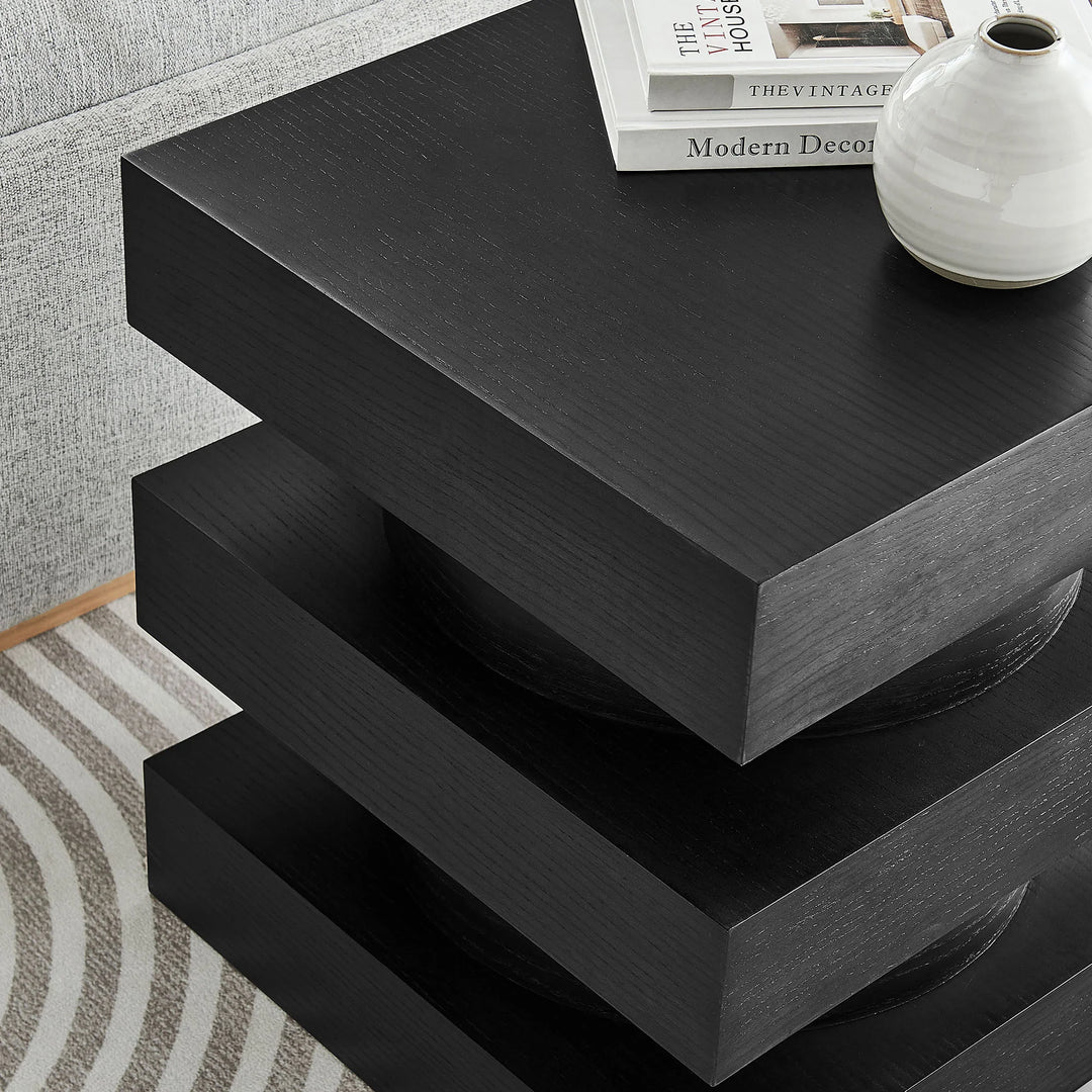 Stacked End Table - Black