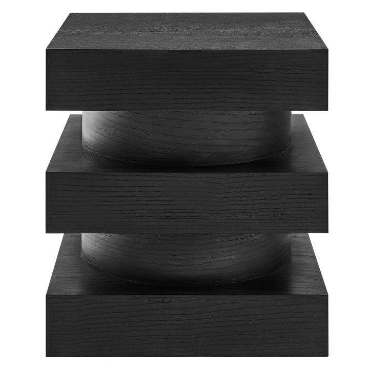 Stacked End Table - Black